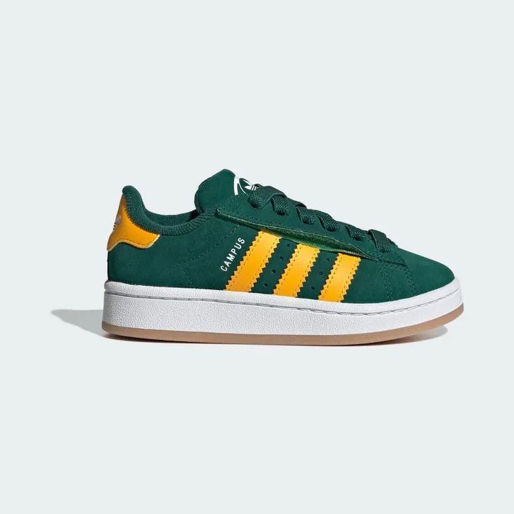 adidas Campus 00s Comfort Closure Elastic Lace Shoes Kids “Collegiate Green / Crew Yellow / Cloud White” (JR7421)