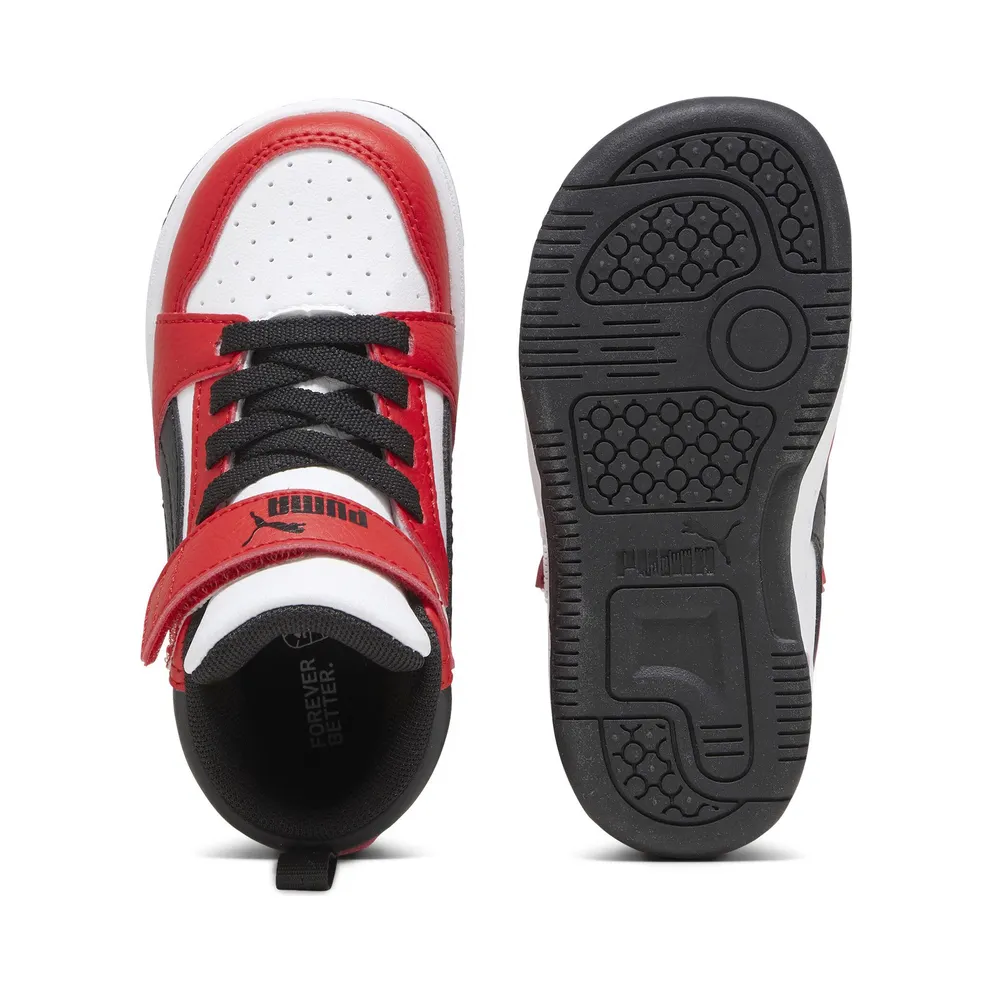 Puma Rebound V6 Mid “Puma White / Puma Black / For All Time Red” (396542_03)