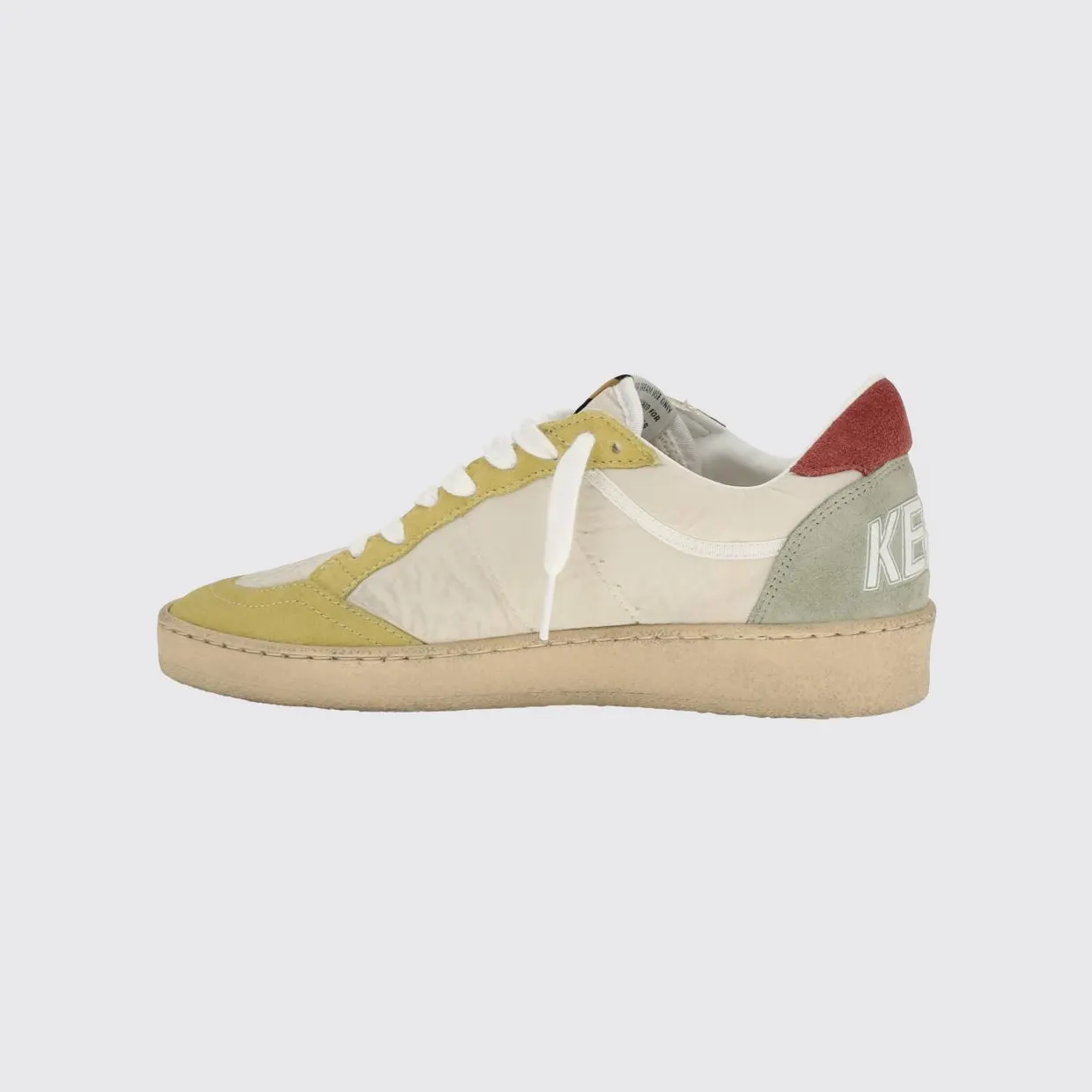 Golden goose Ball Star Sneakers in Used Suede and Nylon Butter (GWF00746F00814883254) (2)
