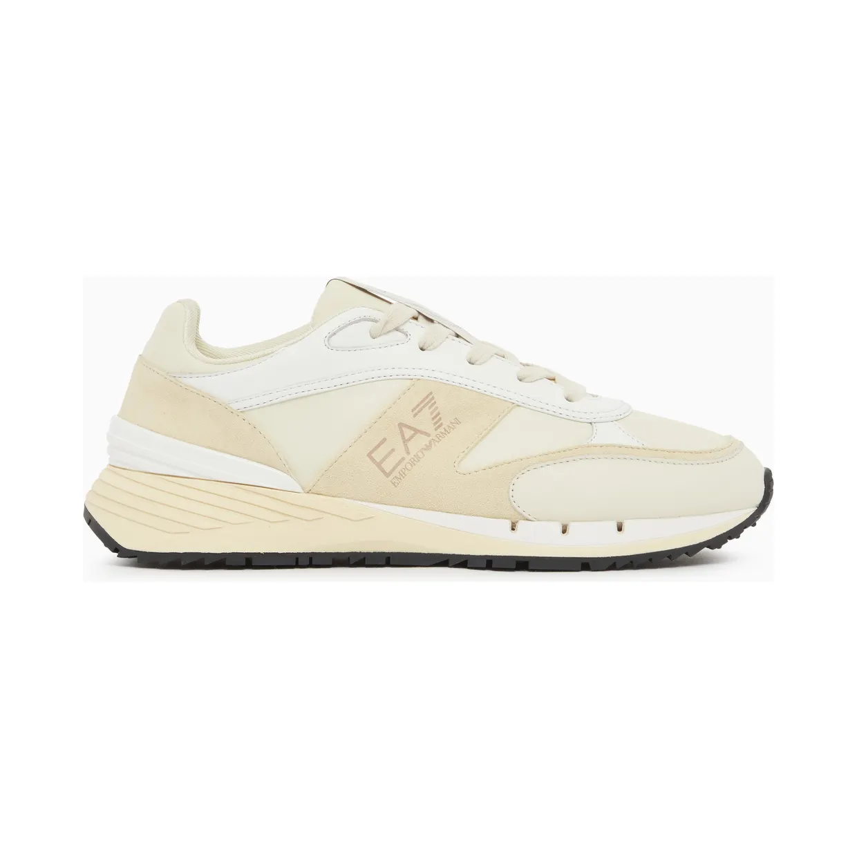 Armani OTG Black and White Luxe sneakers in leather, suede and technical fabric Beige (7X000861_AF27953_M0454)