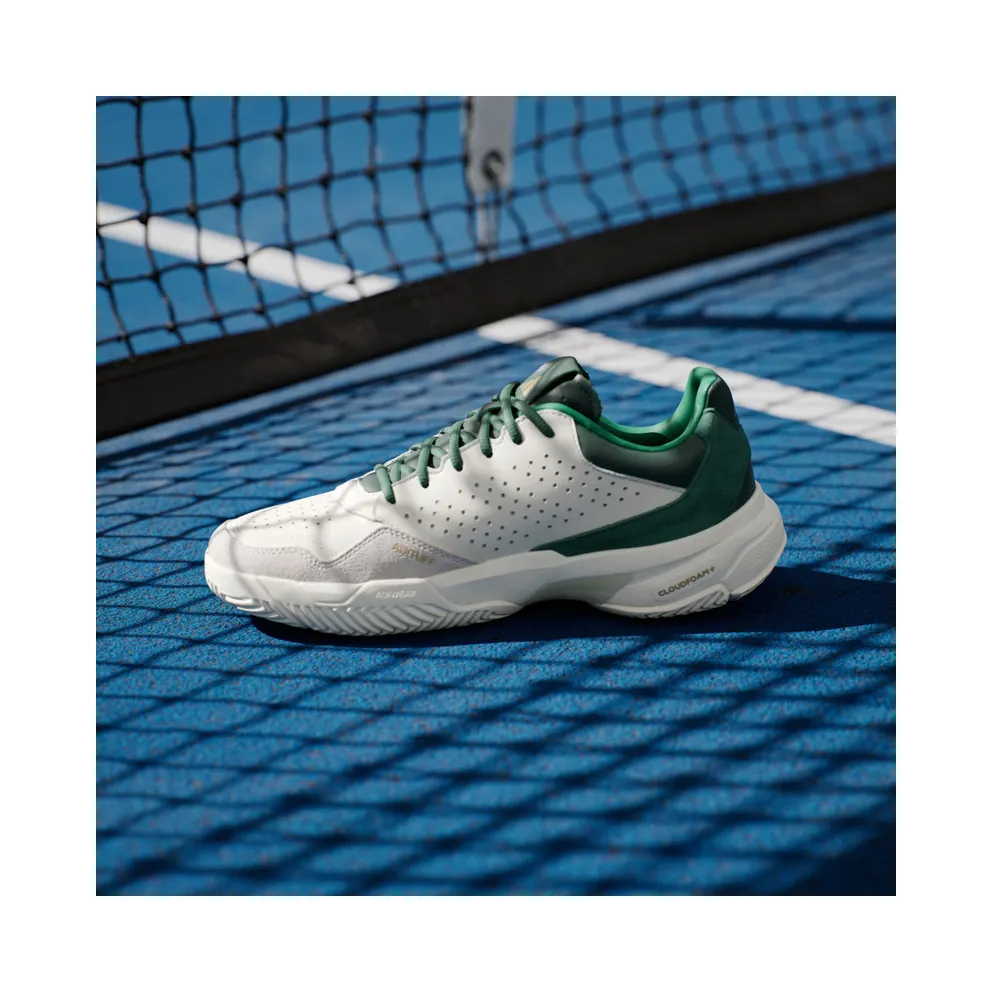 Adidas Courtjam Control 3 Premium Tennis Shoes Core White / Core White / Collegiate Green (JI4236)