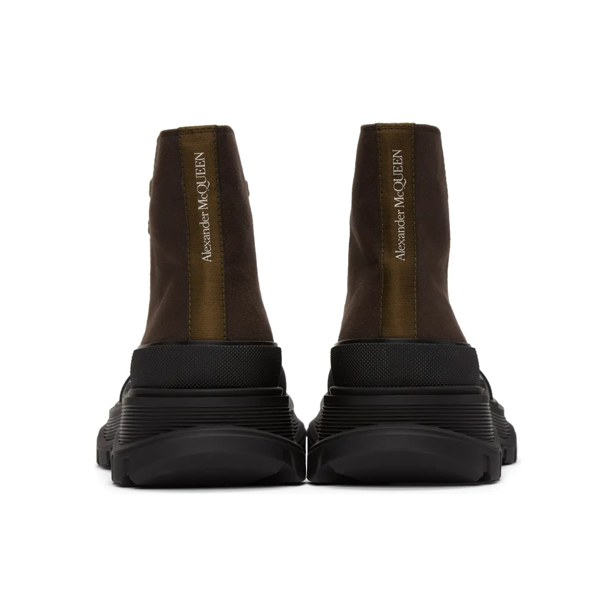 Alexander McQueen Khaki Tread Slick High Sneakers (604254W4L51) (4)