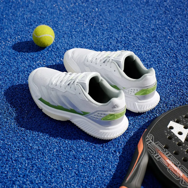 Adidas Courtquick Padel Cloud White / Silver Metallic / Lucid Lemon (JP7229)