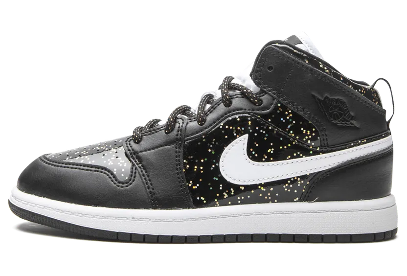 Jordan 1 Mid SE Black Glitter (PS) (AV5173-001)