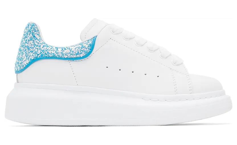 Alexander McQueen Kids White Glitter Oversized Sneakers (612099WIAHH)