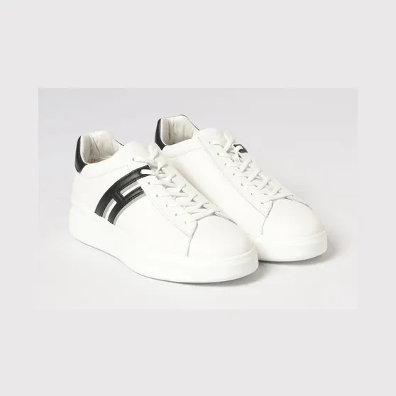 Hogan H580 Hammered Leather Sneakers White (HXM5800DV42UXS828F)