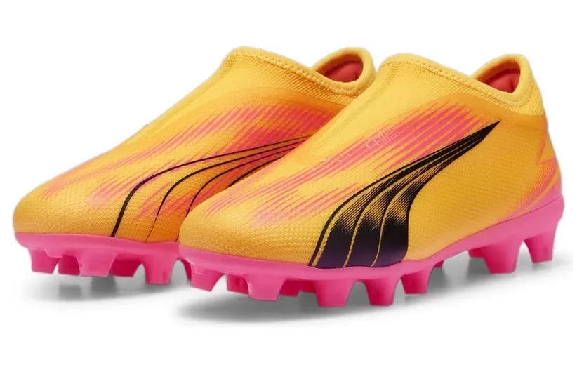 Puma Ultra Match Laceless FG/AG Kinder Nockenschuhe, orange, Größe 34 (107770)
