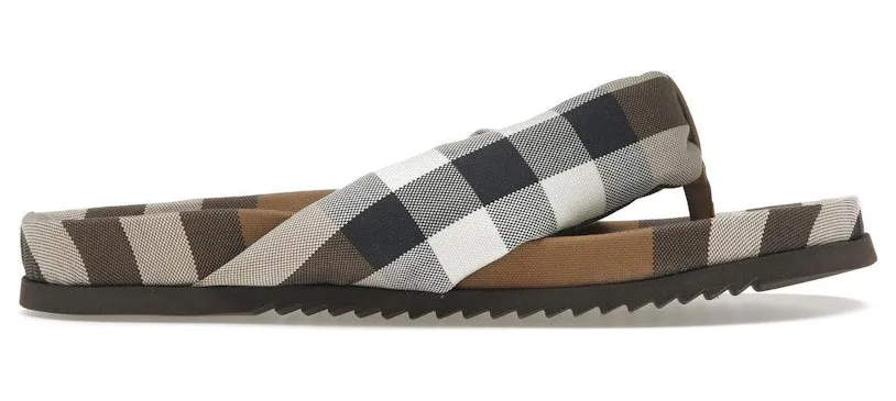 Burberry Check Print Thong Sandals Brown (8051880)