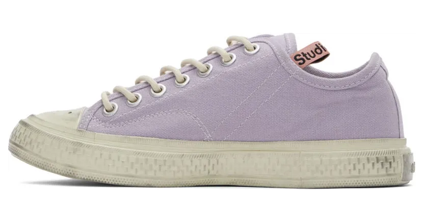 Acne Studios Off-White Canvas Low-Top Sneakers (AD0347-) (3)