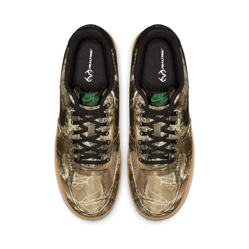 Nike Air Force 1 Low Realtree Black Black/Black-Aloe Green-Gum Medium Brown (AO2441-001)