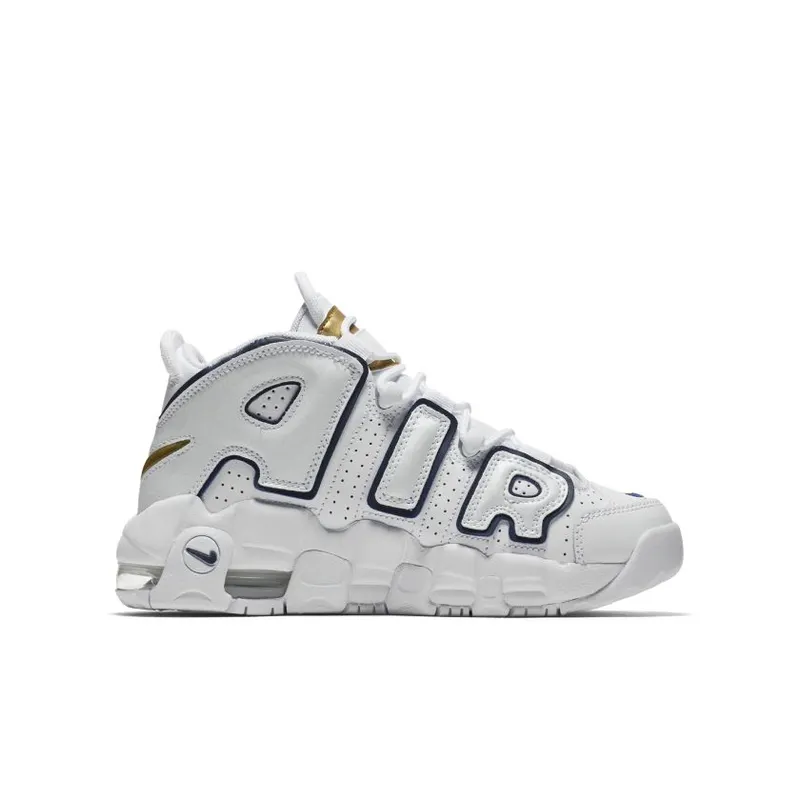 Nike Air More Uptempo White Midnight Navy (GS) White/Midnight Navy-Metallic Gold (415082-109)