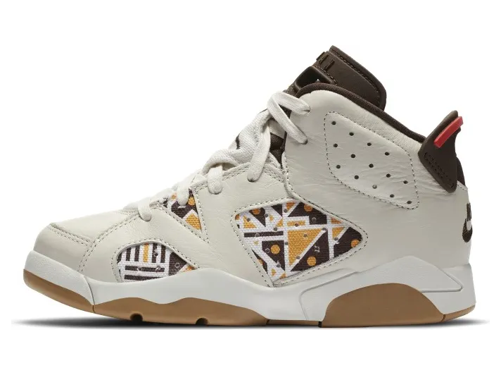 Air Jordan 6 Retro Quai54 Sail Brown (PS) (2020) (CZ6507-100)