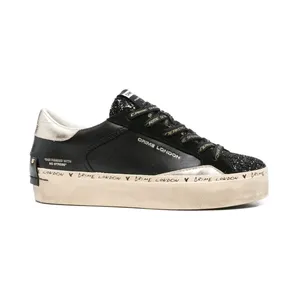 Crime London met glittervlak en plateauzool “Black” (25074AA8)
