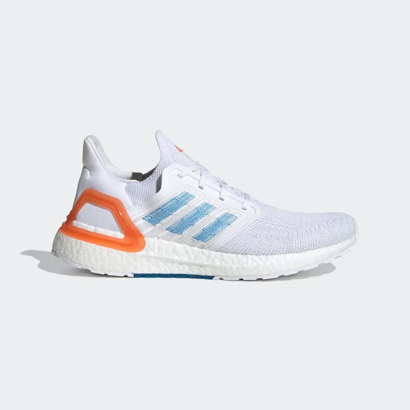 adidas Ultra Boost 20 White Sharp Blue True Orange Footwear White/Sharp Blue/True Orange (EG0768)