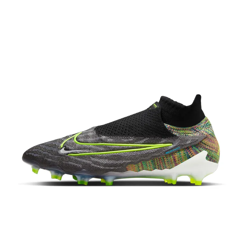Nike Gripknit Phantom GX Elite Dynamic Fit Fusion FG Black White Blue Glow Volt (DV6973-071)