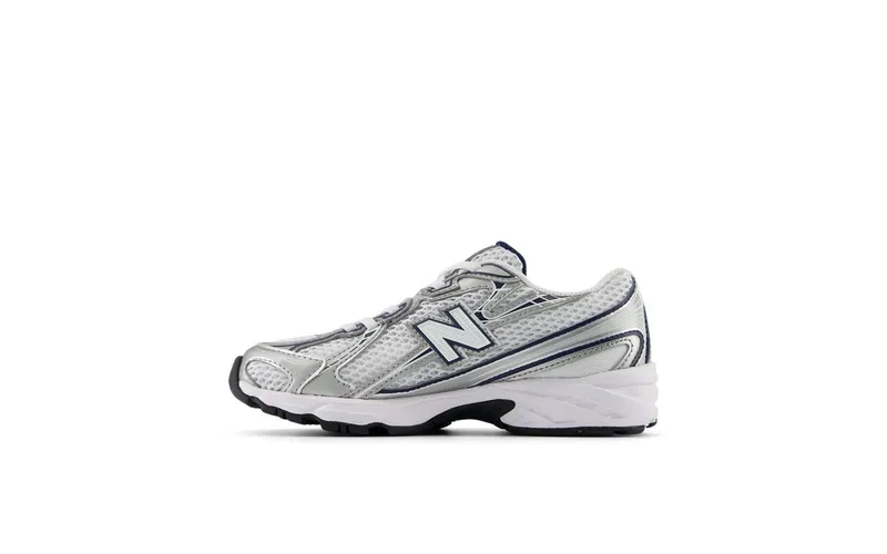 New Balance 740 Bungee Lace White Metallic Silver Navy (PZ740WN)