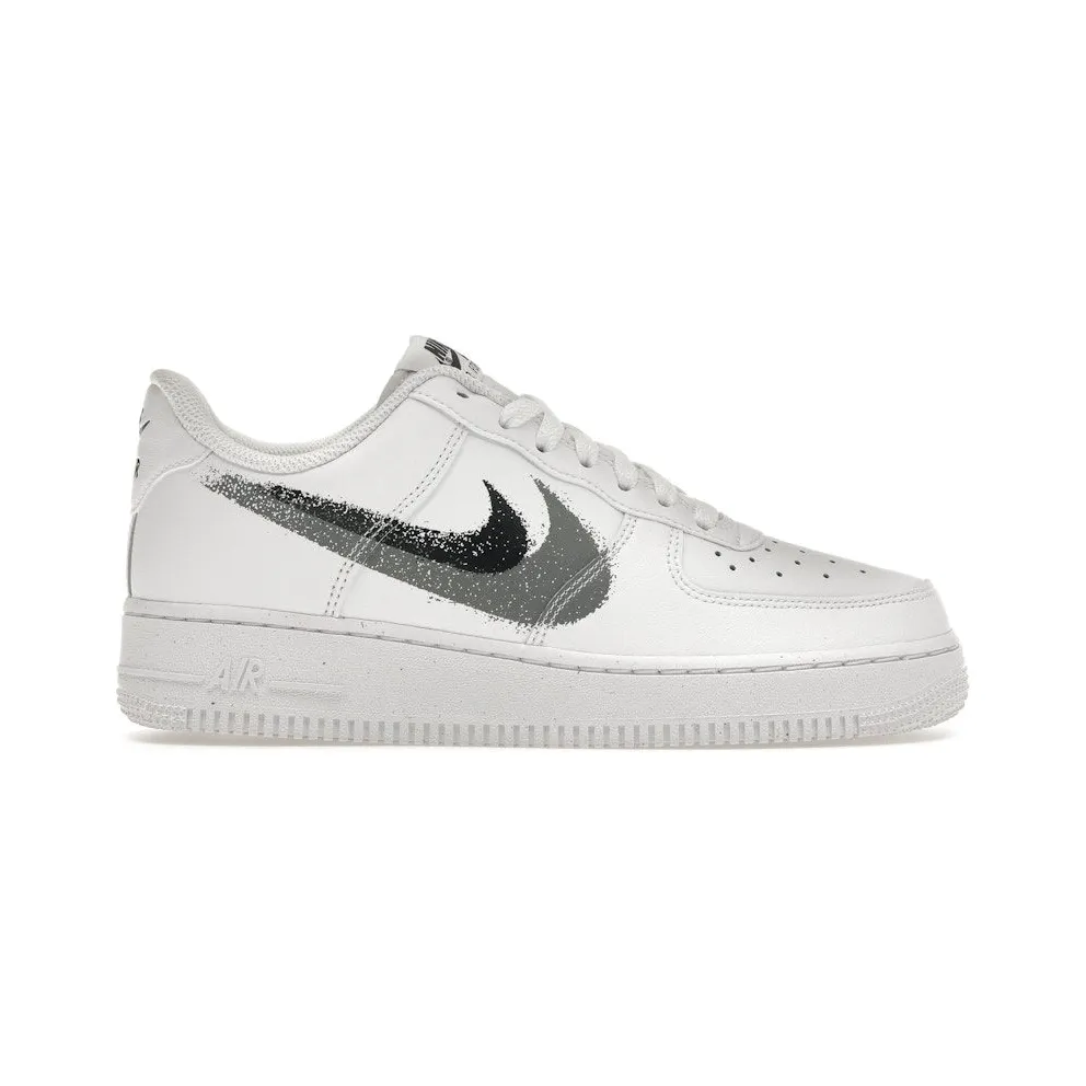 Nike Air Force 1 Low ’07 Spray Paint Swoosh White Black Grey (FD0660-100)