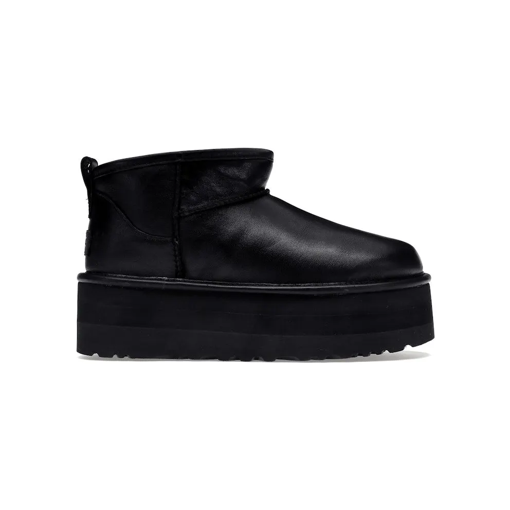 UGG Classic Ultra Mini Platform Boot Black Leather (1141510-BLLE)
