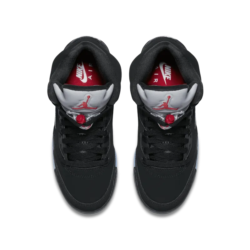 Jordan 5 Retro Black Metallic 2016 (GS) Black/Fire Red-Metallic Silver-White (845036-003)