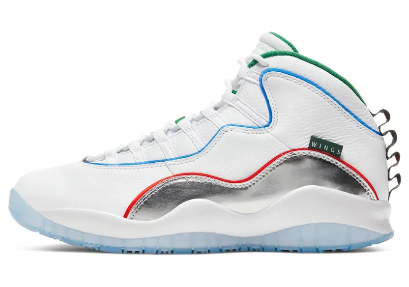 Air Jordan 10 Retro Wings “White / Chrome / Black / Clover” (CK4352-103)