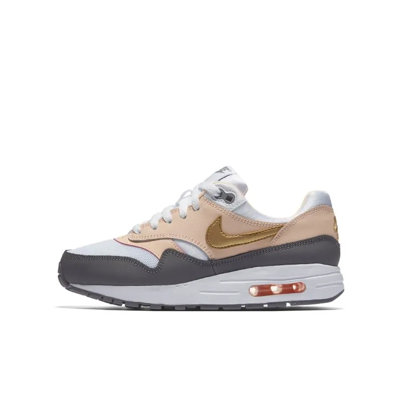 Nike Air Max 1 Crimson Tint (GS) White/Metallic Gold/Gun Smoke (807605-104)