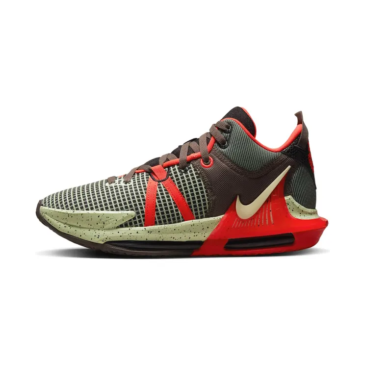 Nike LeBron Witness VII “Black / Bright Crimson / Alligator / Barely Volt” (DM1123-001)