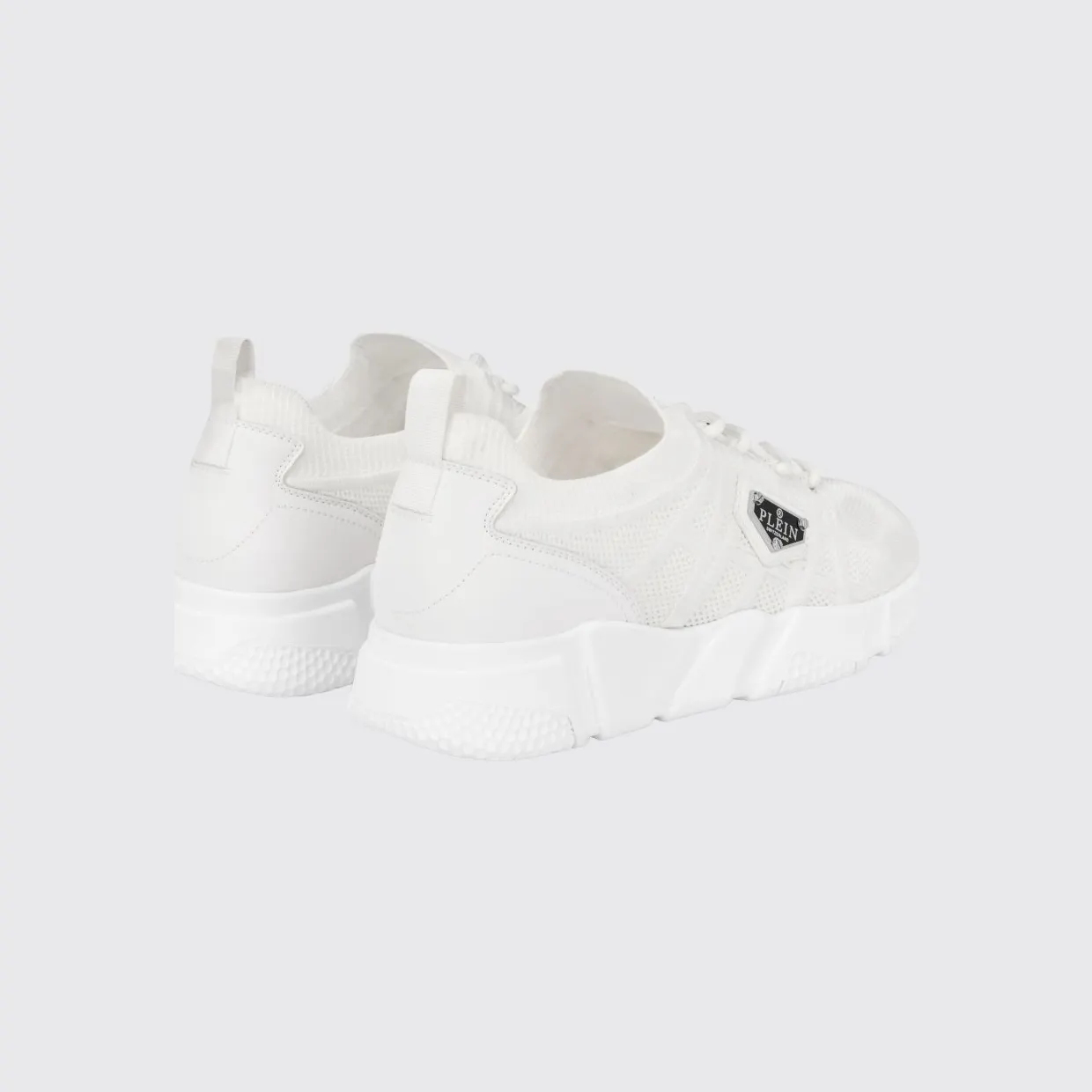 Philipp plein Low-Top Technical Mesh Sneakers with Elasticized Ankle White (UAFSUSC1076PTE003N01) (2)