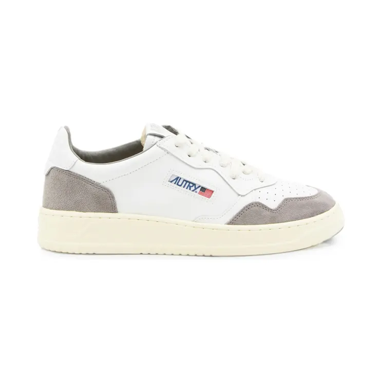 Autry Medalist Suede-panelled Perforated “White/Grey” (AULM FT15)