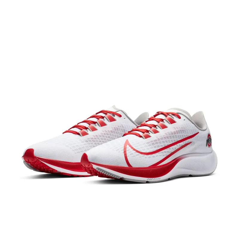 Nike Air Zoom Pegasus 37 Ohio State White/Pure Platinum-Pewter Grey-University Red (CZ5385-100)