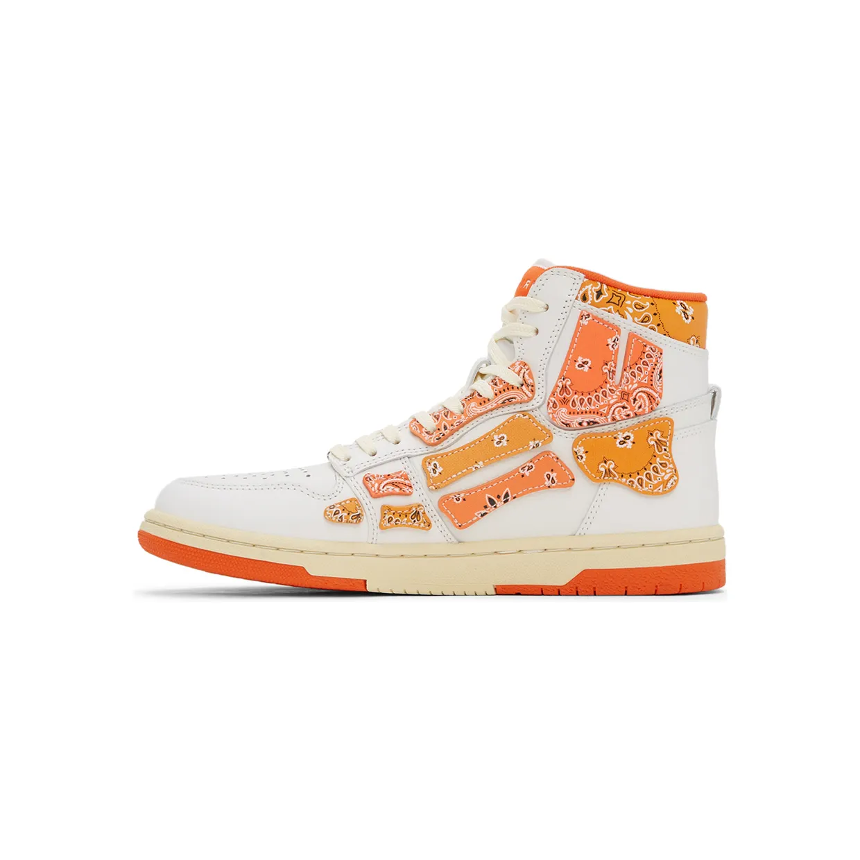 AMIRI White & Orange Skel Top Hi Bandana Sneakers (PS22MFS016-665) (3)