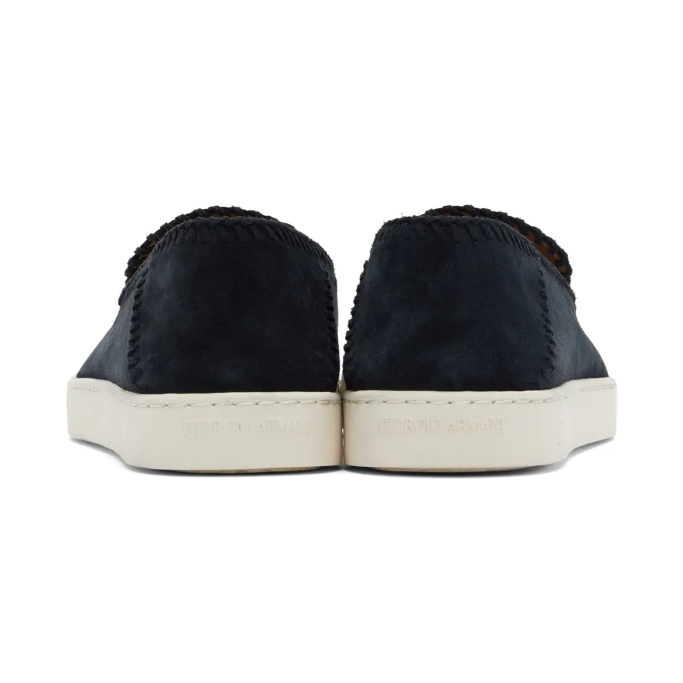Giorgio Armani Navy Suede Slip-On (X2X141 XM968)