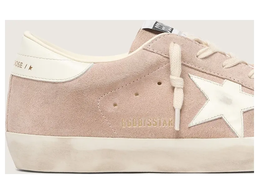 Golden Goose Women’S Super-Star In Powder-Pink Suede With White Star (GWF01016.F008951.25698) (4)