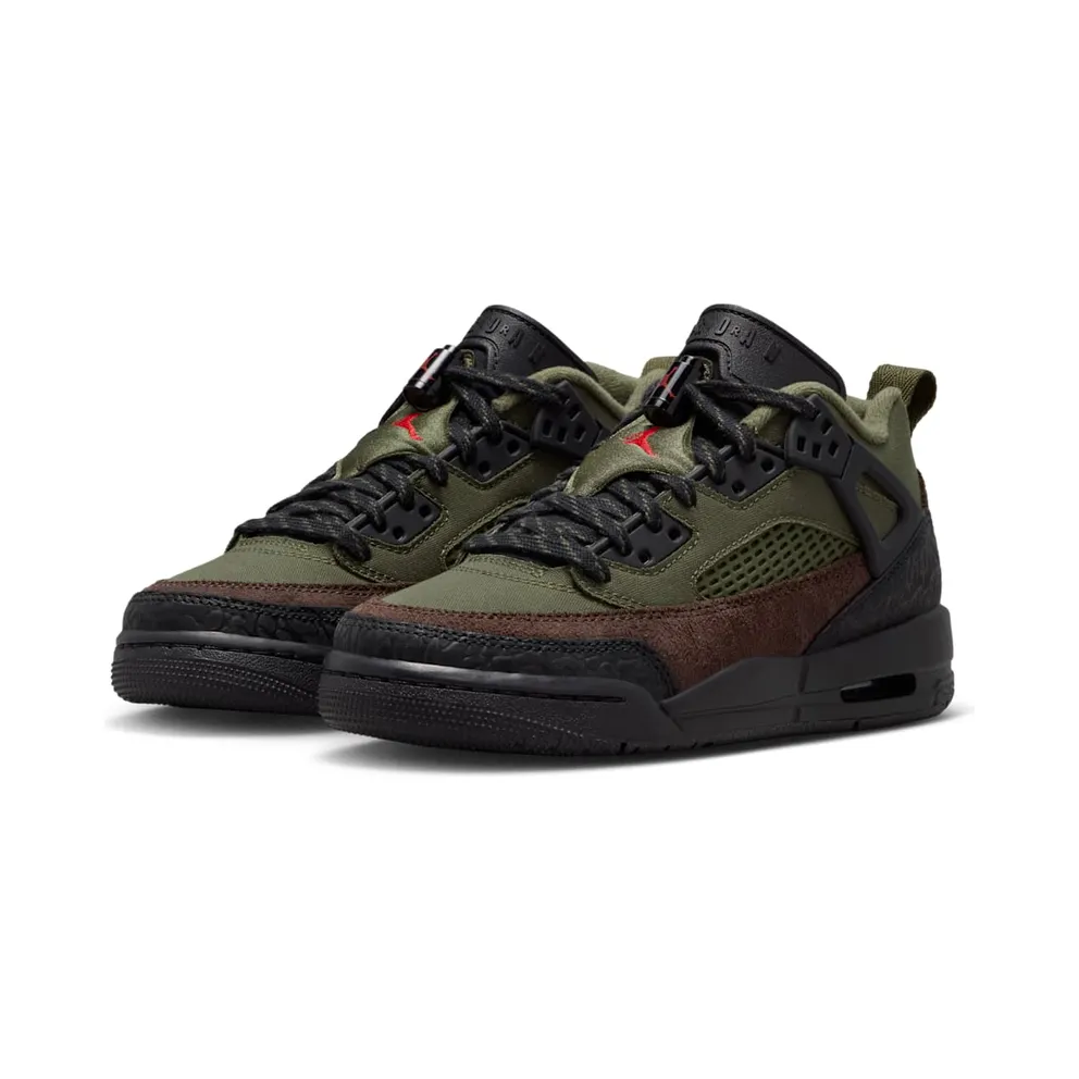 Jordan Spizike Low GS “Medium Olive / Black / Baroque Brown / University Red” (IH2359-200)