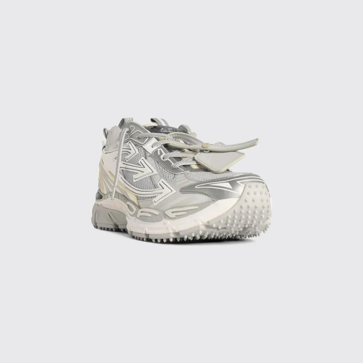 Off-White Be Right Back Leather and Mesh Sneakers Grey (M295C9F0010972)