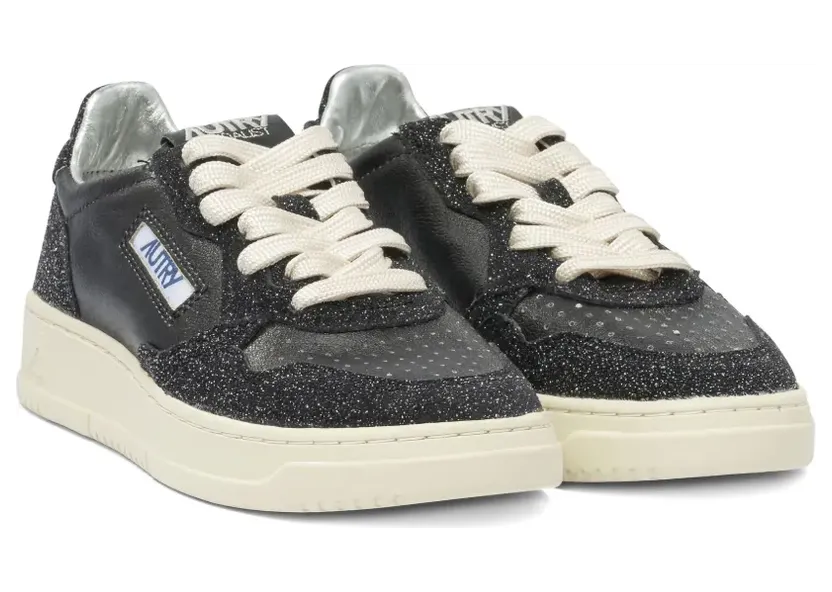 Autry Medalist leren met glitterdetail “Black” (AULWTA06)
