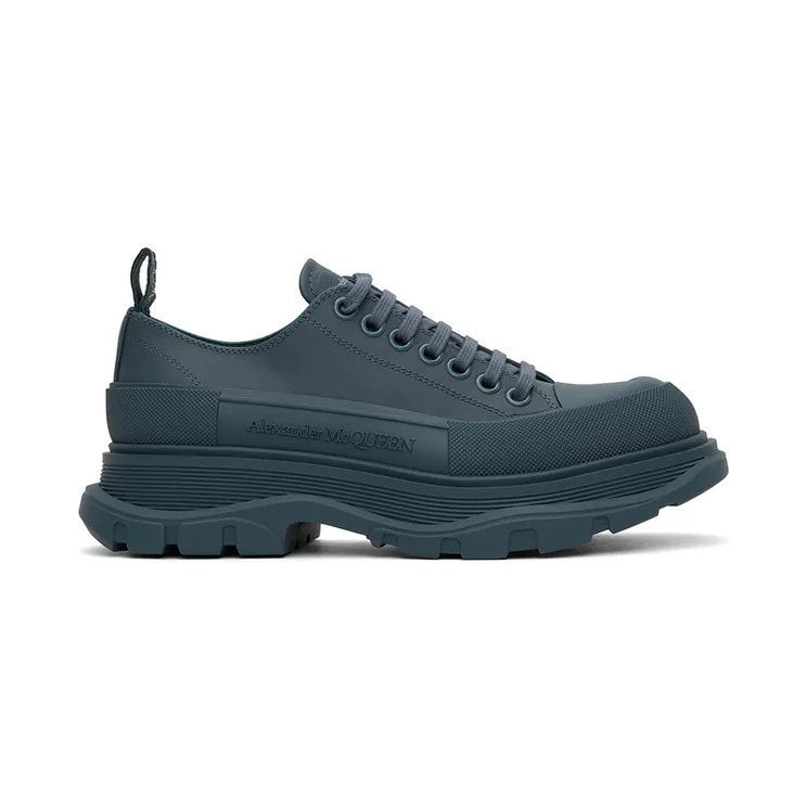 Alexander McQueen Blue Tread Slick Low Sneakers (627225WIBT14476)