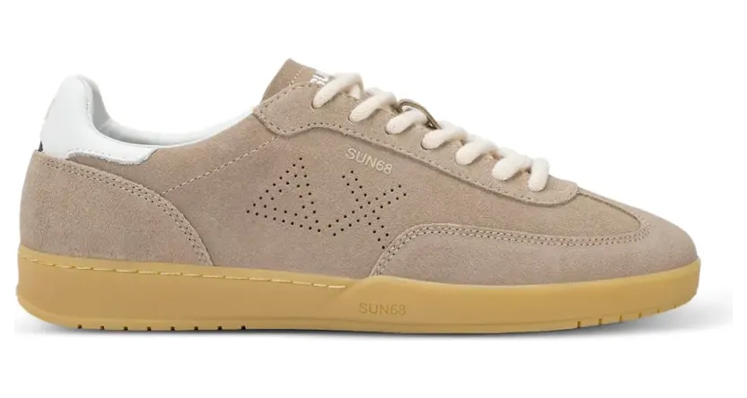 Sun68 California Sun Sneakers aus perforiertem Wildleder – Nude (Z3614298)