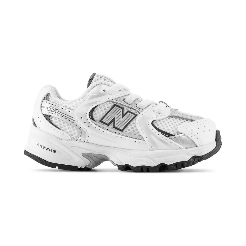 NEW BALANCE 530 BUNGEE LACE “NB WHITE / NATURAL INDIGO / Silver Metallic” (IZ530SB1)