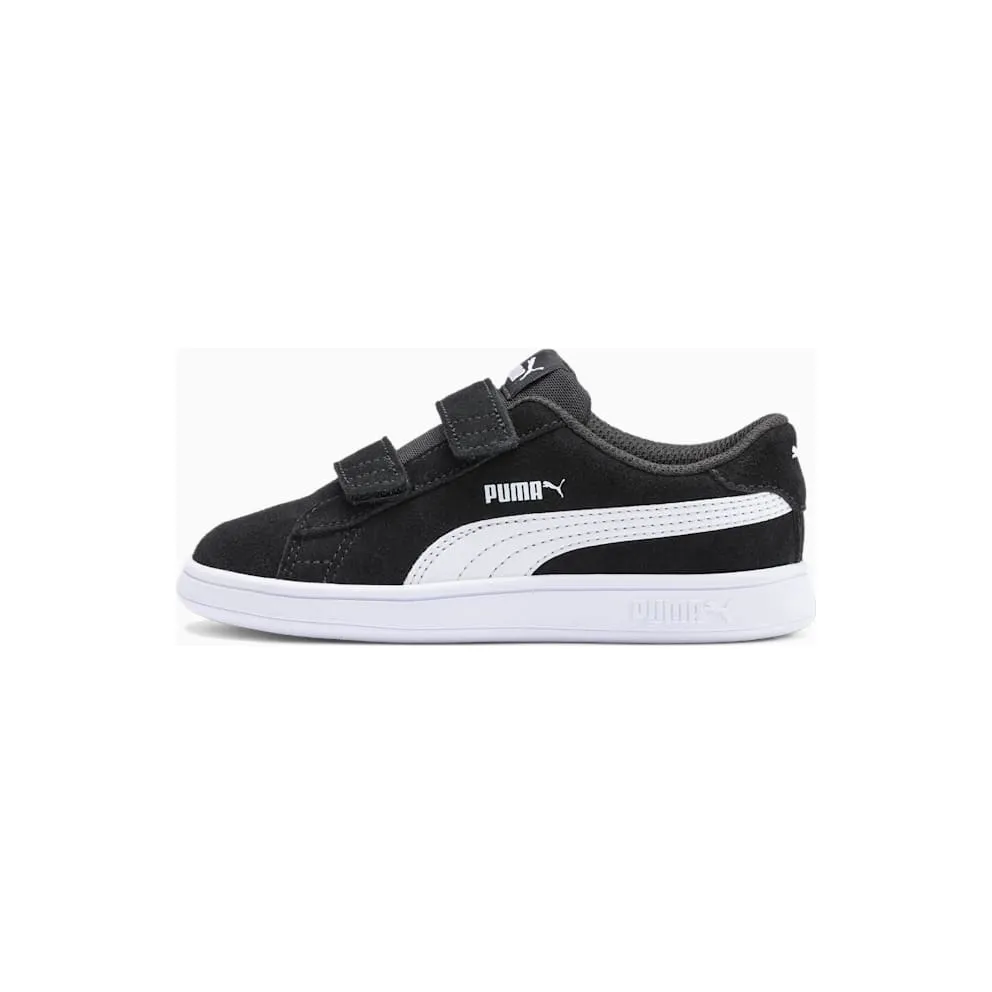 Puma Smash v2 Suede Tennis Shoes White/Black (365178-01)