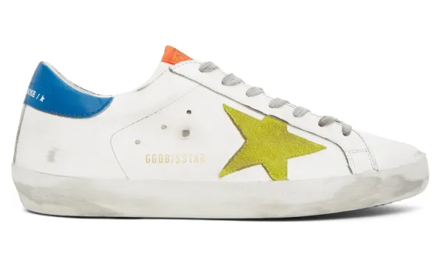 Golden Goose White and Yellow Superstar Sneakers (G36MS590.U74)