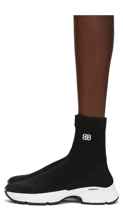 Balenciaga Black & White Speed 3.0 Sneakers (654466 W2DN1) (3)