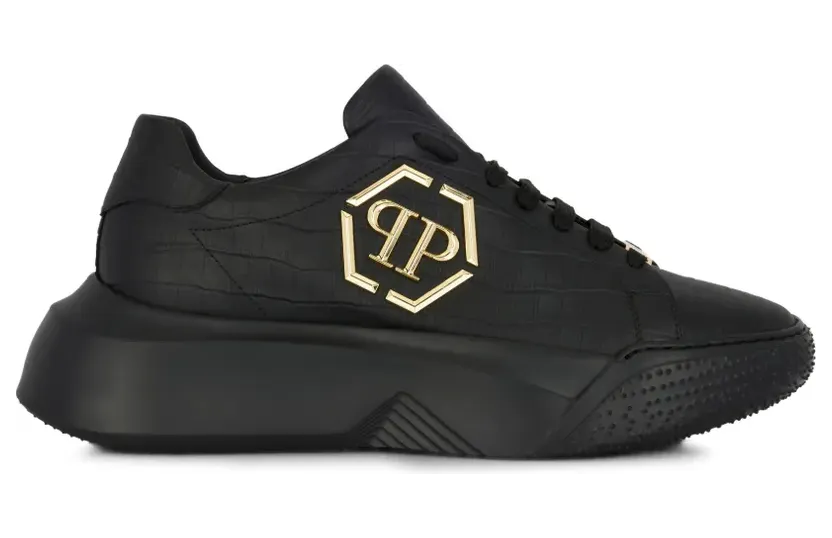 Philipp Plein Crocco Godzilla Runner sneakers – Zwart (LAESUSC1050PLE010N)