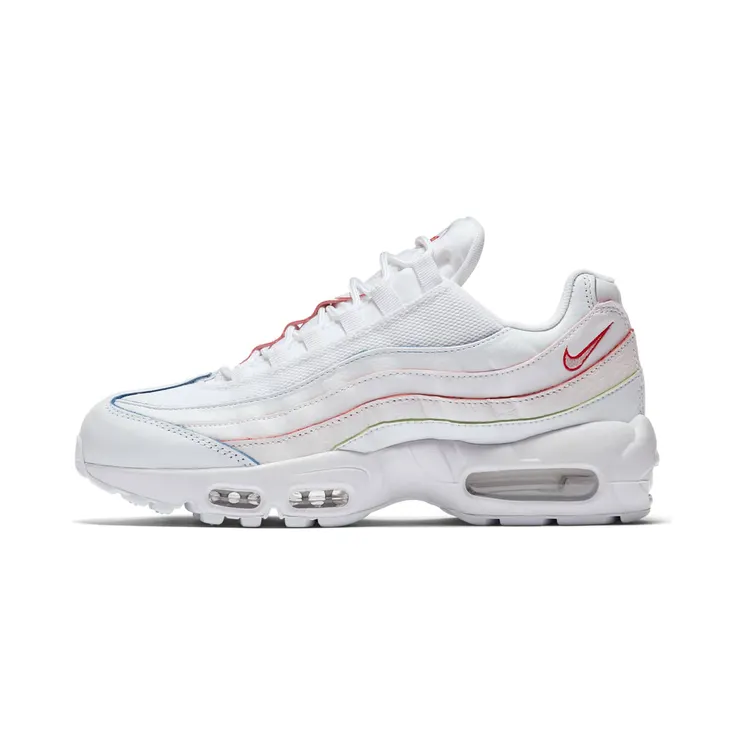 Nike Air Max 95 Triple White (Rainbow Borders) (W) “White” (AQ4138-100)