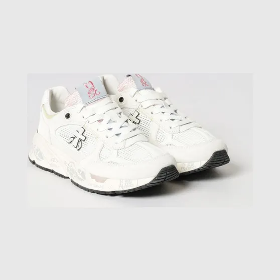Premiata Mased Suede and Nylon Sneakers White 1 (MASED8206)