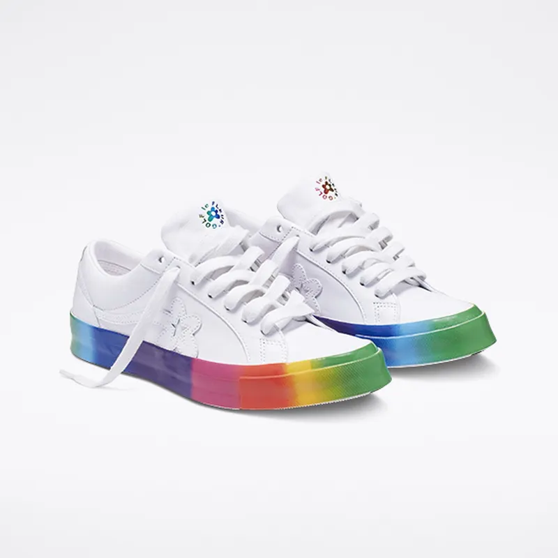 Converse One Star Ox Golf Le Fleur Rainbow Sole White/White-Multi (166409C)