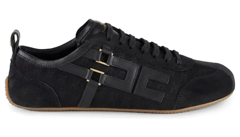 Elisabetta Franchi Sneakers mit Monogramm-Stickerei – Schwarz (SA36G62E2)