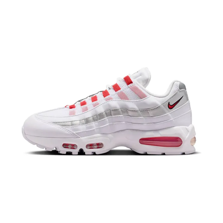 Nike Air Max 95 SE Big Bubble England “White / Metallic Silver / Obsidian / Speed Red” (IQ0176-100)