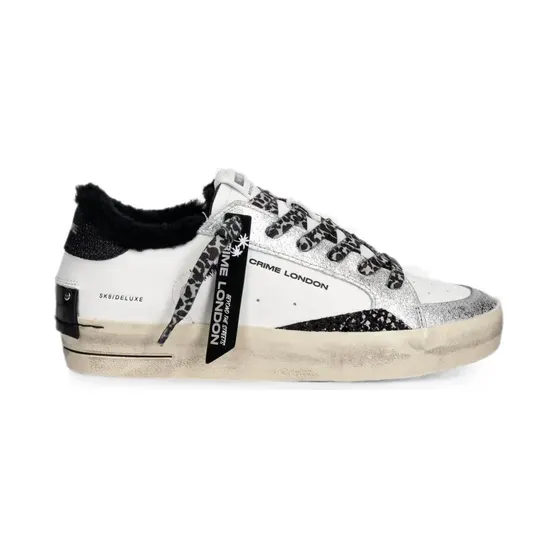 Crime London Sk8 Deluxe met lammy afwerking “White” (23111AA9)