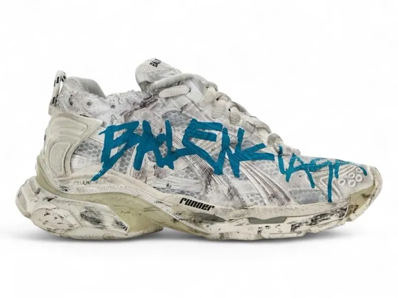 Balenciaga Runner Graffiti White Blue (772767W3RBQ9040)