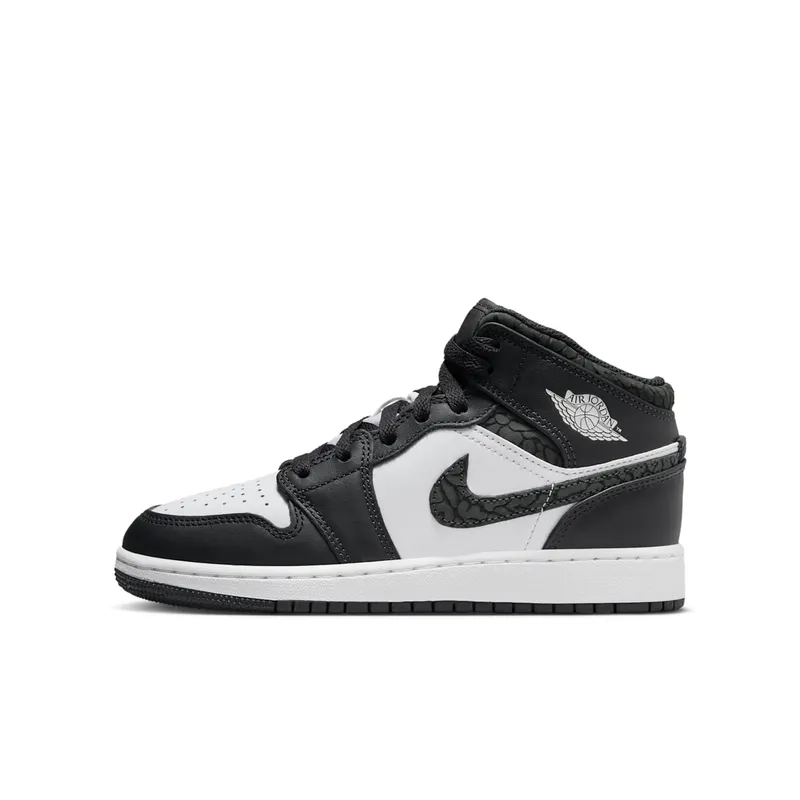 Nike Air Jordan 1 Mid SE Elephant Print Black (GS) (FB9909-001)